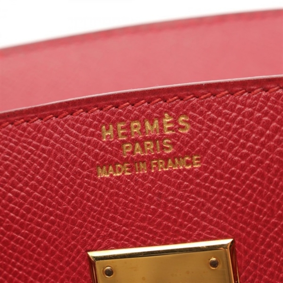 HERMÈS 1996 Birkin 30 Gold Hardware Courchevel Leather Red Vermillon - Picture 4 of 16
